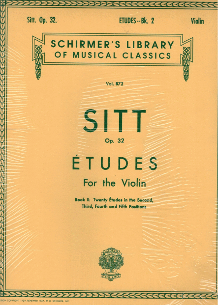 SITT ESTUDES OP.32 FOR THE VIOLIN BOOK