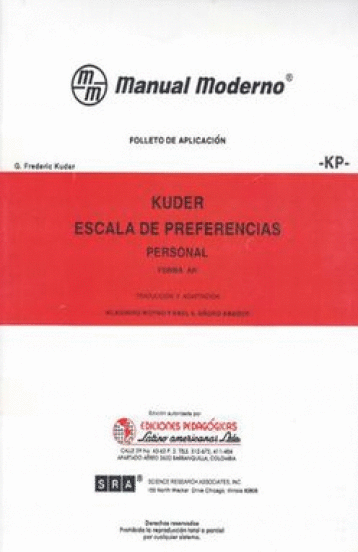 ESCALA DE PREFERENCIAS PERSONAL FOLLETO DE APLICACION