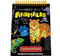 LIBRO PARA RASPAR Y COLOREAR ANIMALES (PASTA DURA)