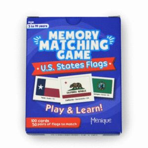 MEMORY MATCHING GAME U.S. STATES FLAGS