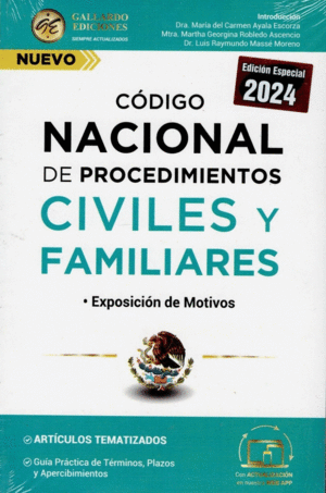 CODIGO NACIONAL DE PROCEDIMIENTOS CIVILES Y FAMILIARES 2024
