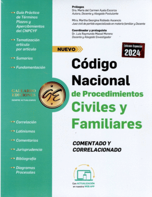 CODIGO NACIONAL DE PROCEDIMIENTOS CIVILES Y FAMILIARES 2024 COMENTADO Y CORRELACIONADO 2024