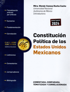 CONSTITUCION POLITICA DE LOS ESTADOS UNIDOS MEXICANOS COMENTADA 2024