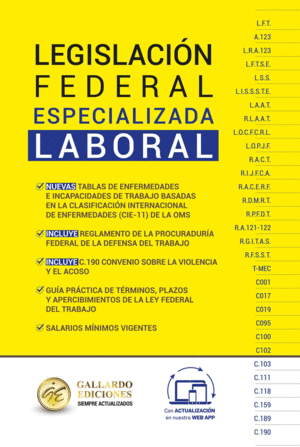 LEGISLACION FEDERAL ESPECIALIZADA LABORAL 2024