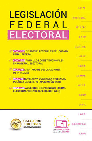 LEGISLACION FEDERAL ELECTORAL ESPECIALIZADA 2024