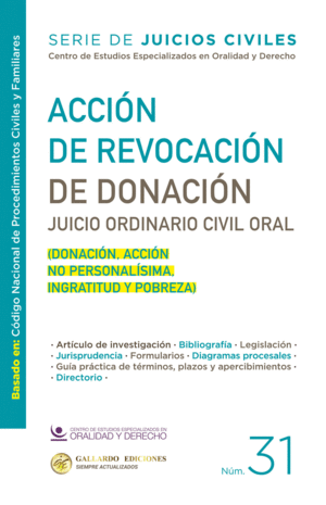 ACCION DE REVOCACION DE DONACION JUICIO ORDINARIO CIVIL ORAL
