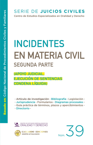 INCIDENTES EN MATERIA CIVIL SEGUNDA PARTE N 39