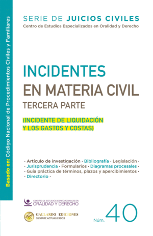 INCIDENTES EN MATERIA CIVIL TERCERA PARTE N 40