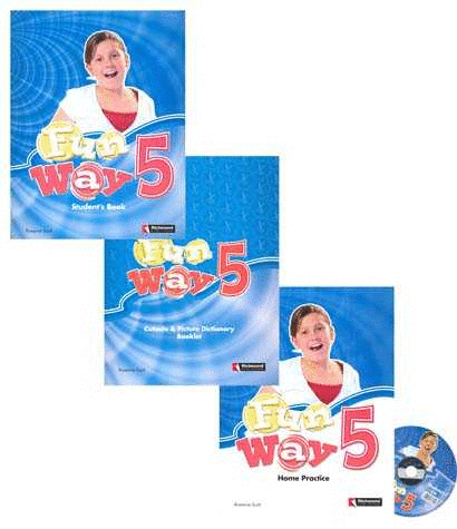 FUN WAY 5 STUDENTS BOOK + HOME PRACTICE + CUTOUTS  PICTURE DICTIONARY BOOKLET + CD