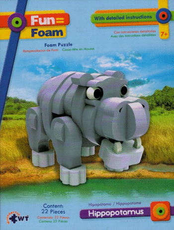 ROMPECABEZAS DE FOMI FUN FOAM HIPOPOTAMO  RINOCERONTE  JIRAFA  GORILLA  CEBRA