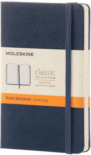 LIBRETA CLASICA DE BOLSILLO AZUL ZAFIRO HOJA RAYADA (PASTA DURA)