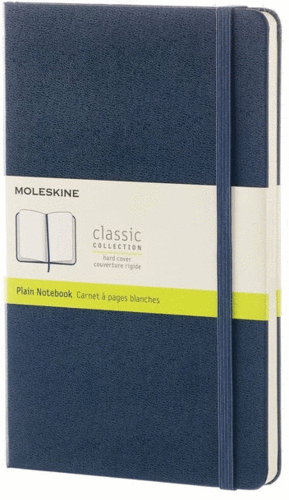 LIBRETA CLASICA GRANDE AZUL ZAFIRO HOJA BLANCA (PASTA DURA)