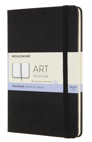 LIBRETA SKETCHBOOK MEDIANA NEGRO (PASTA DURA)