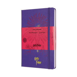LIBRETA HARRY POTTER GRANDE VIOLETA HOJA RAYADA (PASTA DURA)