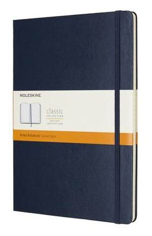 LIBRETA EXTRA GRANDE AZUL ZAFIRO HOJA RAYADA (PASTA DURA)