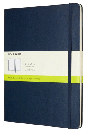 LIBRETA CLASICA EXTRA GRANDE AZUL ZAFIRO DE HOJA BLANCA (PASTA DURA)