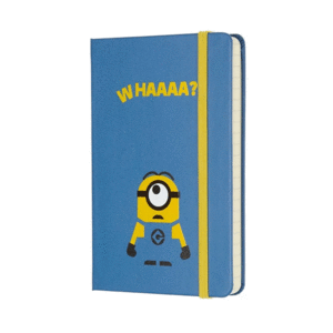 LIBRETA MINIONS BOLSILLO AZUL HOJA RAYADA (PASTA DURA)
