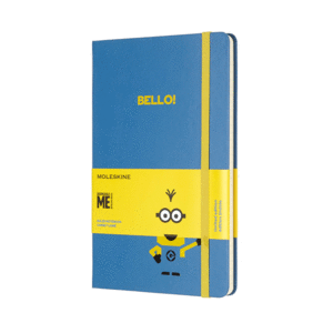 LIBRETA MINIONS GRANDE AZUL HOJA RAYADA (PASTA DURA)