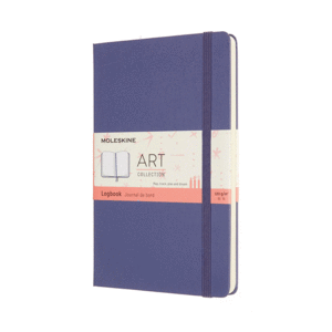 LIBRETA ART LOGBOOK VIOLETA GRANDE HOJA RAYADA (PASTA DURA)