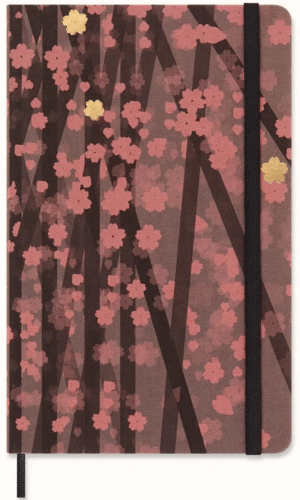 LIBRETA SAKURA GRANDE NEGRA HOJA RAYADA (PASTA DURA)
