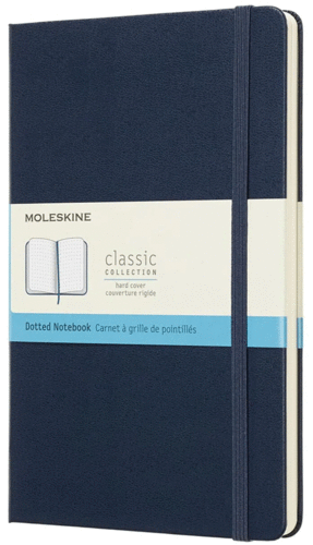 LIBRETA CLASICA GRANDE AZUL ZAFIRO HOJA PUNTEADA (PASTA DURA)