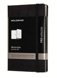 PORTAFOLIO PROFESIONAL DE BOLSILLO NEGRO (PASTA DURA)