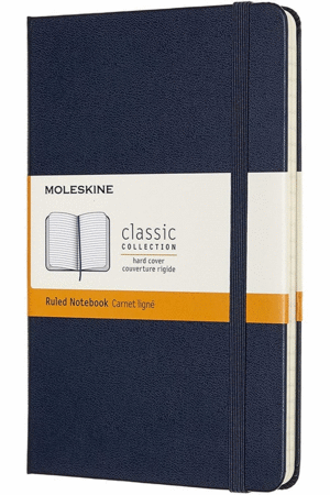 LIBRETA CLASICA MEDIANA HOJA RAYADA AZUL ZAFIRO (PASTA DURA)