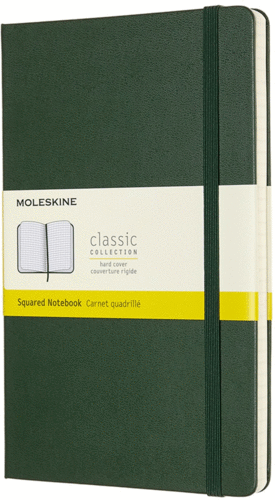 LIBRETA CLASICA GRANDE VERDE MIRTO HOJA CUADRICULADA (PASTA DURA)