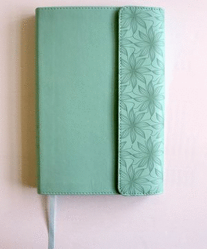 BIBLIA REINA VALERA REVISARA 1960 LETRA GRANDE TAMAO MANUAL  SIMIL PIEL AQUAMARINA CON SOLAPA E IMAN