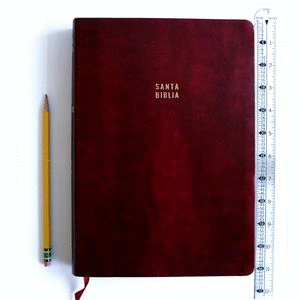 SANTA BIBLIA REINA VALERA LETRA SUPER GIGANTE SIMIL PIEL VINO TINTO ORILLA DORADA