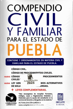 COMPENDIO CIVIL Y FAMILIAR PARA EL ESTADO DE PUEBLA 2025