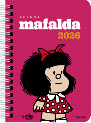 AGENDA MAFALDA 2026 ( D�A POR P�GINA / ANILLADA / COLOR ROSA)