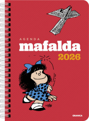 AGENDA 2026 MAFALDA ROJA ( COLUMNA / ANILLADA)