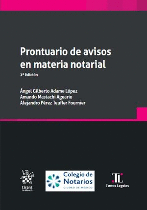 PRONTUARIO DE AVISOS EN MATERIA NOTARIAL