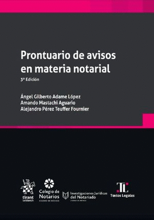 PRONTUARIO DE AVISOS EN MATERIA NOTARIAL (3 EDICION)