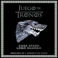 JUEGO DE TRONOS CASA STARK LOBO HUARGO MASCARA 3D Y SOPORTE DE PARED