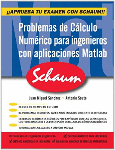 PROBLEMAS DE CALCULO NUMERICO PARA INGENIERO CON APLICACIONES MATLAB