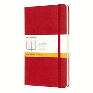 LIBRETA FORMA FRANCESA RAYADA ROJA (PASTA DURA)