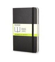 LIBRETA CLASICA BOLSILLO NEGRA HOJA BLANCA (PASTA DURA)