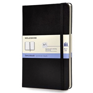 LIBRETA SKETCHBOOK GRANDE NEGRO (PASTA DURA)
