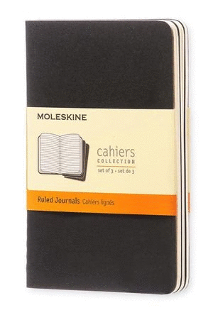 SET DE 3 LIBRETAS BOLSILLO CAHIER NEGRO (PASTA BLANDA)