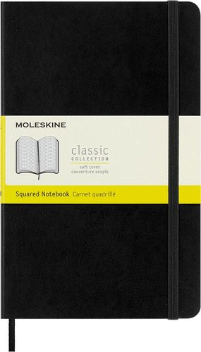 LIBRETA CLASICA GRANDE NEGRA HOJA A CUADROS (PASTA BLANDA)