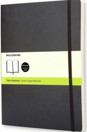 LIBRETA CLASICA EXTRA GRANDE NEGRA HOJA BLANCA (PASTA BLANDA)