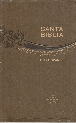 SANTA BIBLIA REINA VALERA 1960 CAFE IMITACION ORILLA DORADA LETRA GRANDE
