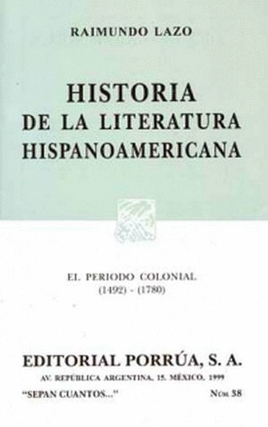 HISTORIA DE LA LITERATURA HISPANOAMERICANA