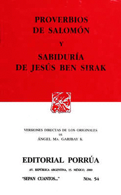 PROVERBIOS DE SALOMON Y SABIDURIA DE JESUS BEN SIRAK