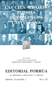 CIEN MEJORES POESIAS DE LA LENGUA CASTELLANA