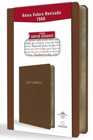 BIBLIA REINA VALERA REVISADA 1960. SIMIL PIEL MARRON (LETRA SUPER GIGANTE)